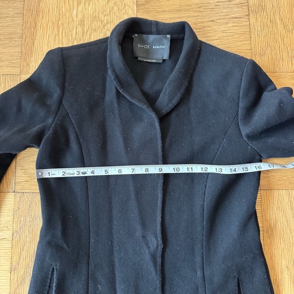 Aritzia Babaton Size 2 Wool Cashmere Blend Coat Snap Down Black - Picture 9 of 10